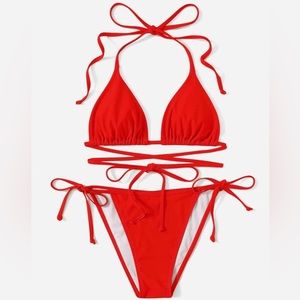 Brand New Red String Bikini Swimsuit size Small